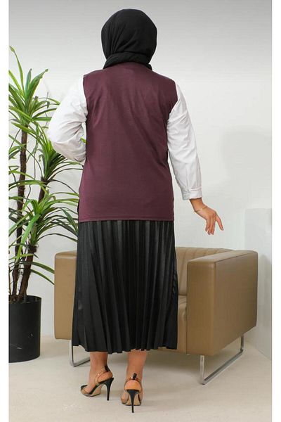 Kuraff Giyim Mother's Day Special Short Mother's Combed Cotton Fabric Vest