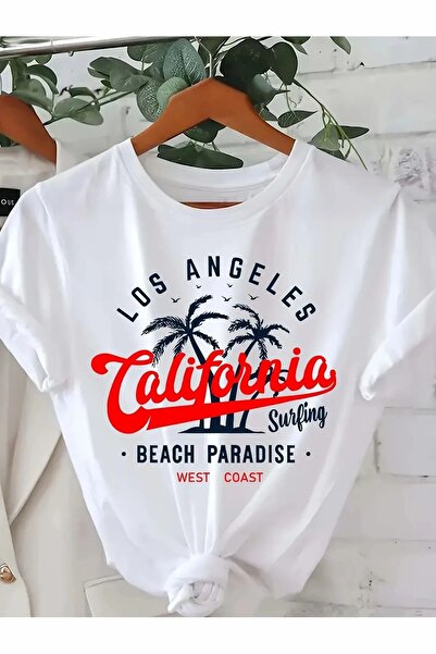 ship master Tricou Los Angeles & California Beach Paradise pentru femei - Cas...