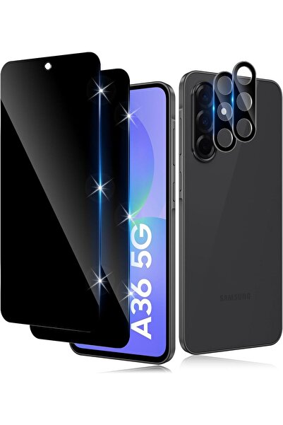 Rivor Samsung Galaxy A36 Uyumlu Hayalet Ekran Koruyucu 9D Cam +Kamera Koruyuc...