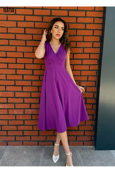 JANES Women's Red Summer Casual Dress – Stylish Model with Double Breasted Collar, Sleeveless and Flared Cut