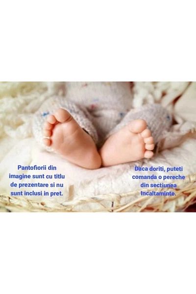 Superbaby Salopeta alba pentru baietei cu broderie