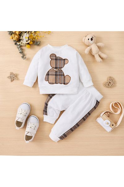 Superbaby Trening alb pentru baietei - Teddy bear