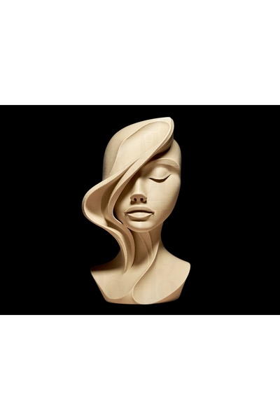 Sanatsal Soyut Kadın Yüzü Heykeli | 15 CM