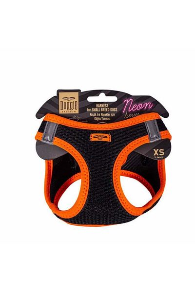 Doggie طوق كلب صغير منسوج رائع من النيون مقاس Xsmall برتقالي 30-34 سم