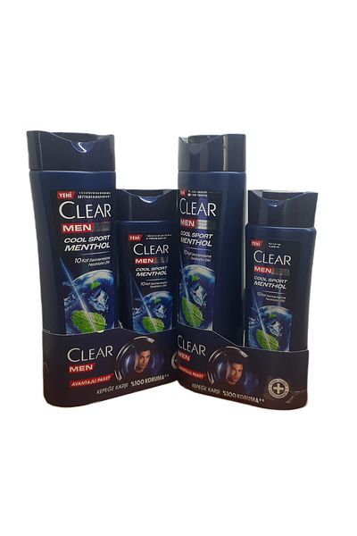 Clear Men Cool Sport Menthol Anti-Dandruff Shampoo 350 ml +180 ml Set of 2 X 2 Pcs