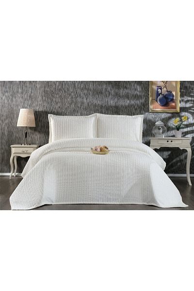 Sivalde İrem Cream Double Chenille Pique Set