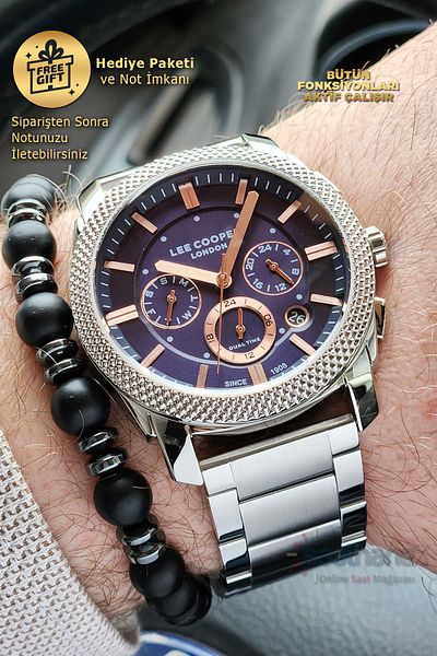 Lee Cooper Original Lee Cooper Steel Cord Function Men's Wristwatch with Calendar