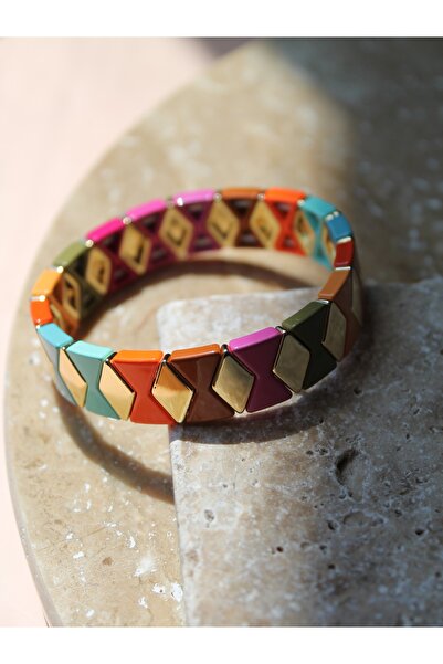 Luvix Design Renkli Seramik Kaplama Lastikli Bileklik