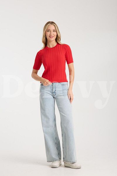 Denivy Fit Cut Striped Knitwear Bluz Dnv-000030