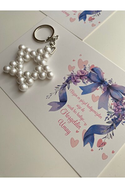 HOBBYY 50 قطعة ميدالية مفاتيح على شكل نجمة هدية - هدية مولود جديد - حمام مولو...