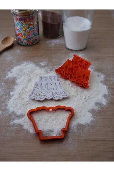 AlisTech مجموعة قوالب البسكويت الخاصة للأمهات بتصميم خاص مع كتابة "Best Mom"
