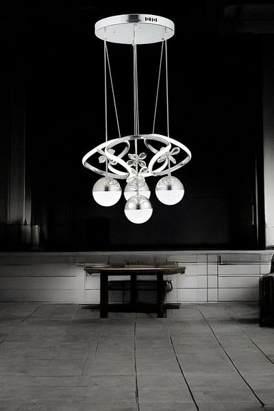OSC HOME AYDINLATMA TASARIM Led Chandelier with 3 Separate Light Burning - Chrome with Remote Control