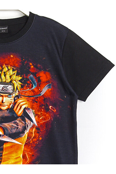 DobaKids Τρισδιάστατο τυπωμένο Anime Naruto Uzumaki Unisex Παιδικό Καλοκαιρινό Μαύρο T-shirt για ενήλικες