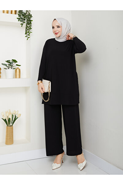 ECK MODA Set de pantaloni din țesătură flexibilă din lycra din țesătură de ni...