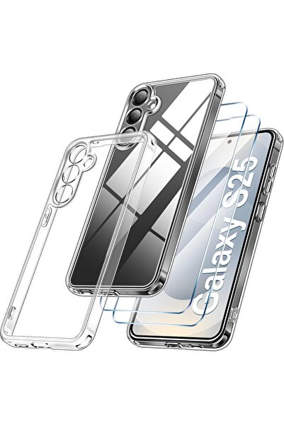 Rivor Samsung Galaxy S25 Uyumlu Kılıf Kamera Çıkıntılı Şeffaf İnce Silikon Ka...