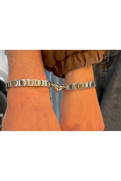 Moon İtalyan Mıknatıs Kalp Bilekliği Sevgili,arkadaş (GÖRSELDEKİ GİBİ ÇİFT GÖDERİLECEKTİR.)