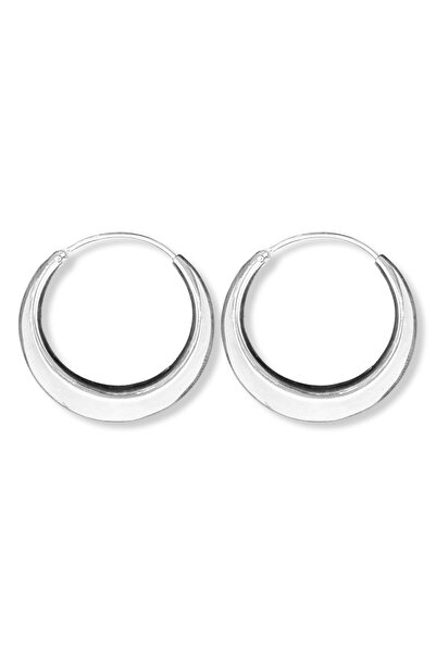 oya silver Yarım Ay Gümüş Kadın Halka Küpe 3x3CM