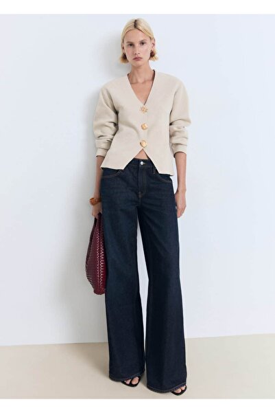 MANGO Woman Mücevher Düğmeli Ince Triko Ceket