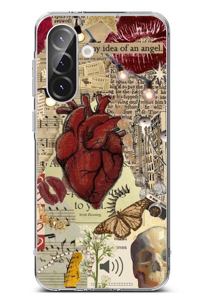 TechTree جراب سيليكون شفاف متوافق مع هاتف Galaxy A56 Vampire Diaries Vintage