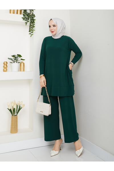 ECK MODA Set de pantaloni din țesătură flexibilă din lycra din țesătură de ni...