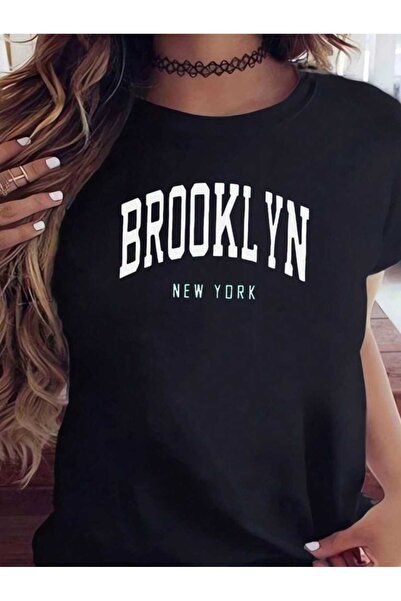 TekTarzz تيشيرت بتصميم طباعة بروكلين للجنسين