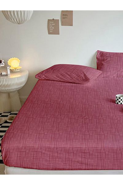 femmhome طقم ملاءات سرير رانفورس الأساسية مفرد/مزدوج/كينج (90/100/120/160/180) فرشاة ملونة