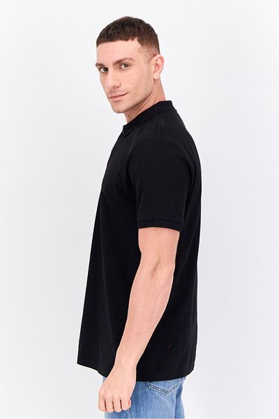 Riders by Lee Men Regular Fit Solid Short Sleeve Polo Shirt, Black