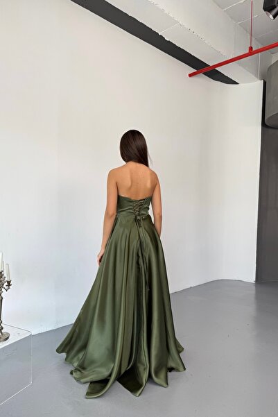 İyem Abiye Φιόγκος Princess Back Lace Up Οργανωμένο βραδινό φόρεμα στενή εφαρμογή