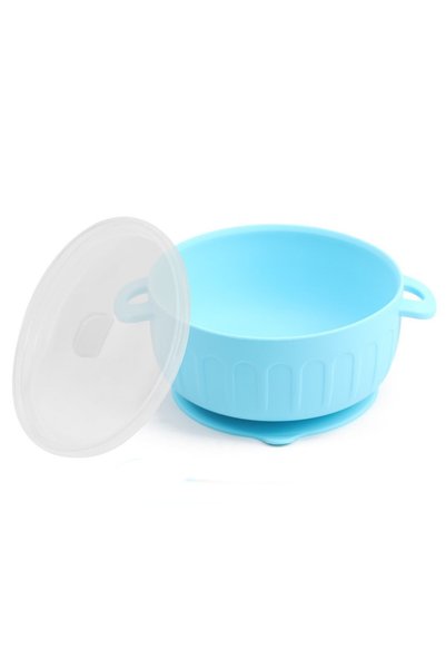 jojobebek Silicone Feeding Set, Silicone Vacuum Food Bowl with Lid, Silicone Bib, Silicone Spoon
