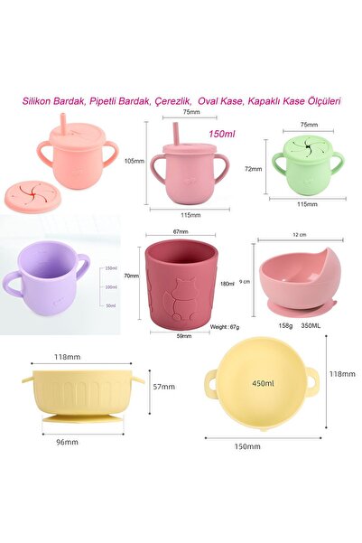 jojobebek Blue Silicone Snack Cup with Straw - Training Cup