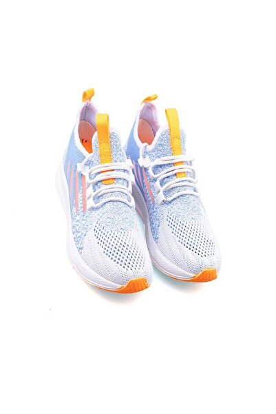 WAVES LUPOON 128 AQUA Triko Ünisex Sneaker Ayakkabı BEYAZ_ORANJ