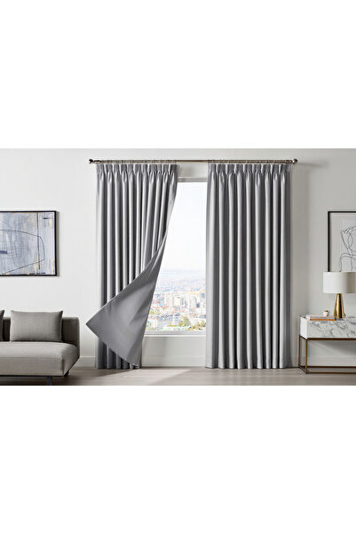 MebelPort Curtain Dauble Blackout Blackout Curtain Single Wing 1X2 American Pleated Background Curtain