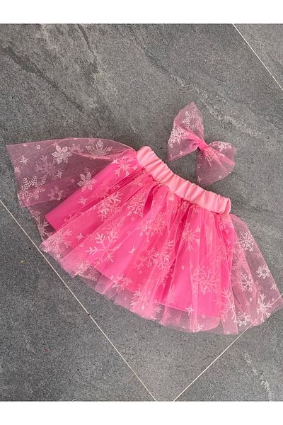 NA ADDESIGN Pink Glitter Elsa Skirt, Elsa Tutu Skirt, Pink Tutu Skirt