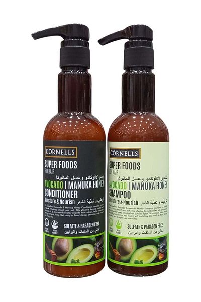 Cornells Cornell's Shampoo 500ml and Conditioner 500ml Avocado and Manuka Honey for Moisturizing and Nourishi