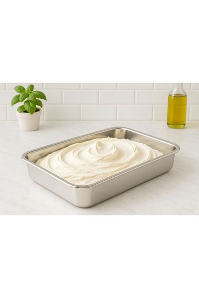 ALMUFARREJ Stainless Steel Rectangle Deep Tray 30x42xH7cm