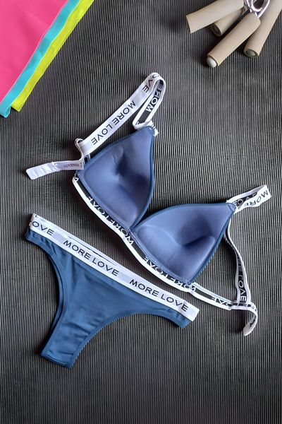 Luvensa Petrol Blue Padded Sports Bra Set (Bra & Panty)