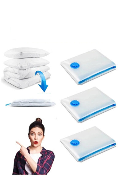 Vakum Hurcu (3 ADET) 50 Cm X 70 Cm (ELBİSE)vakumlu Poşet- Vakumlu Hurç - Vakumlu Poşet Seti