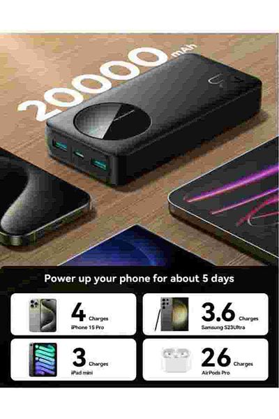 Joyroom 20000 Mah Powerbank 2.4a Led Power Bank - Black