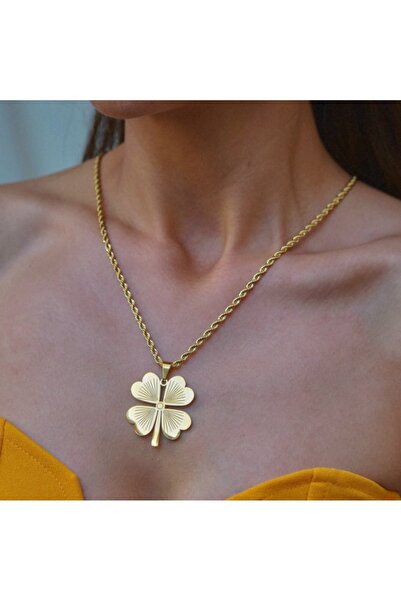 Asia by Leuvoié Asia By Leuvoie Altın Kaplama Yonca Kolye