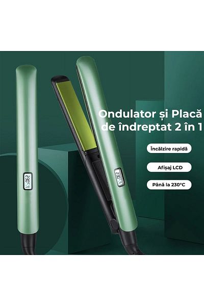 Regal Bliss Placă de îndreptat părul cu înveliș ceramic, încălzire rapidă, 5 trepte de temperatură, ecran LCD