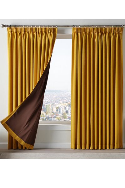 MebelPort Curtain Dauble Blackout Blackout Curtain Single Wing 1X2 American Pleated Background Curtain