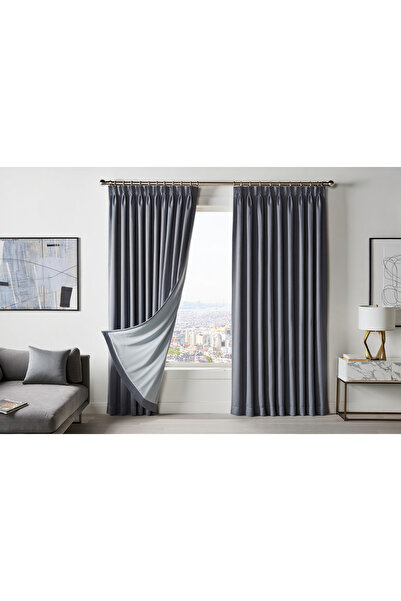 MebelPort Curtain Dauble Blackout Blackout Curtain Single Wing 1X2 American Pleated Background Curtain