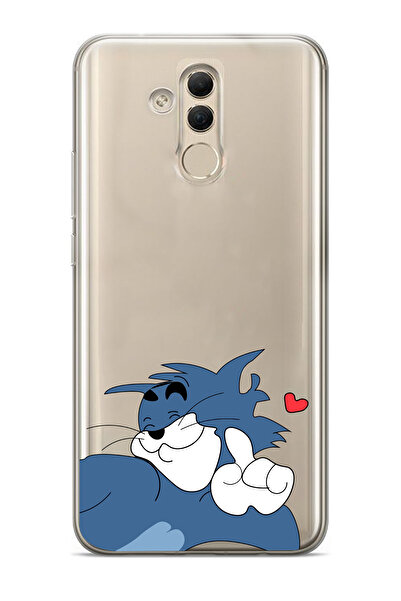 moonset Huawei Mate 20 Lite Uyumlu Tom Tasarımlı Baskılı Şeffaf Telefon Kılıfı