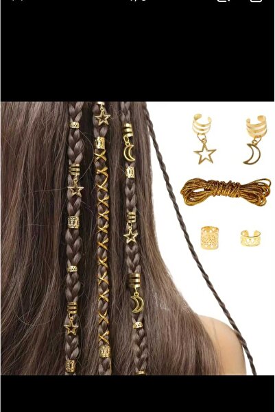 EMKSHOP 41 de bucăți de frânghie și mărgele de păr cu tematică vintage cu ste...