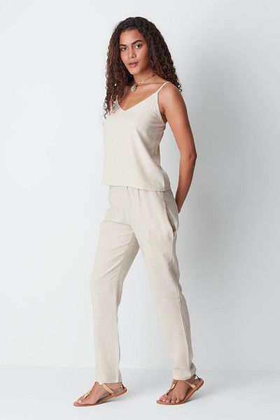 C&City 9160 Model Beige Linen String Hanging Athlete Set