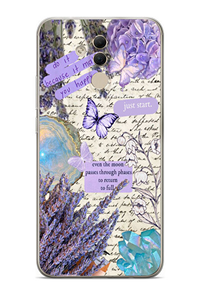 moonset Huawei Mate 20 Lite Uyumlu Just Start Tasarımlı Baskılı Şeffaf Telefo...