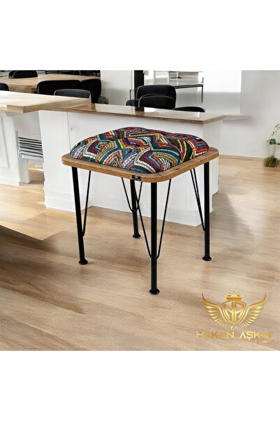 BY HAKAN AŞKIN Metal Ayaklı NovoWood Atlantik Tekli 40x45 cm 2025 rug pattern