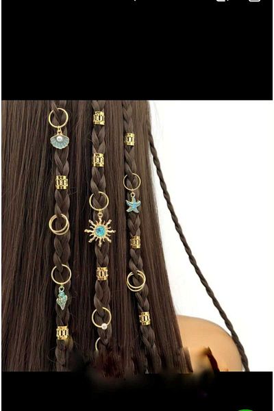 EMKSHOP 46 قطعة من خواتم خرز نسج الشعر على شكل صدفة نجم البحر والمحار