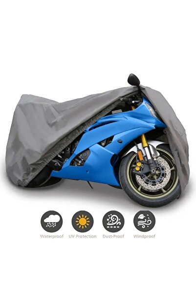 Moonrider RKS SRK125 R uyumlu su geçirmez GRİ motosiklet branda kalın kumaş topcase çanta uyumlu branda