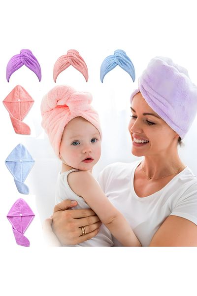 Regal Bliss Set of 6 Regal Bliss® microfiber bath towels, multi-colored, with button, quickly absorb water